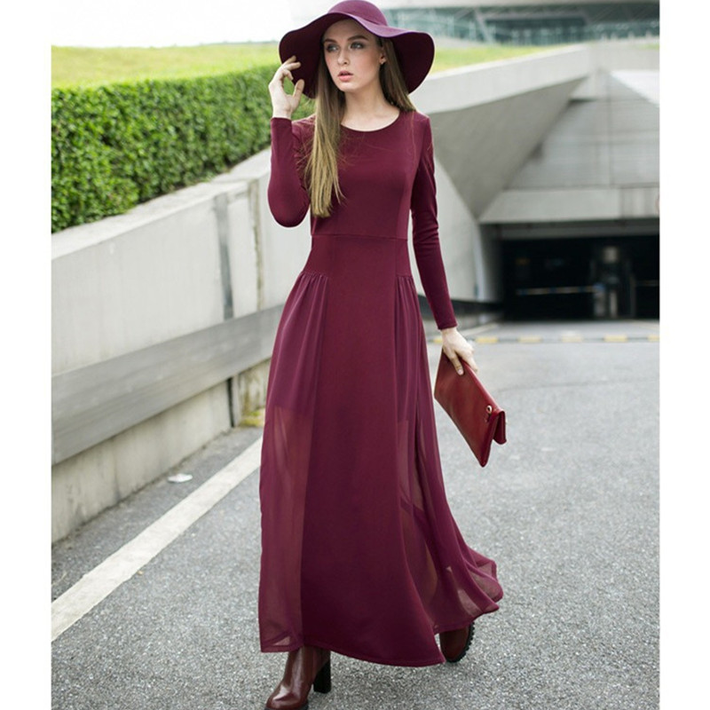 Casual Red Maxi Dress & Make You Look Thinner