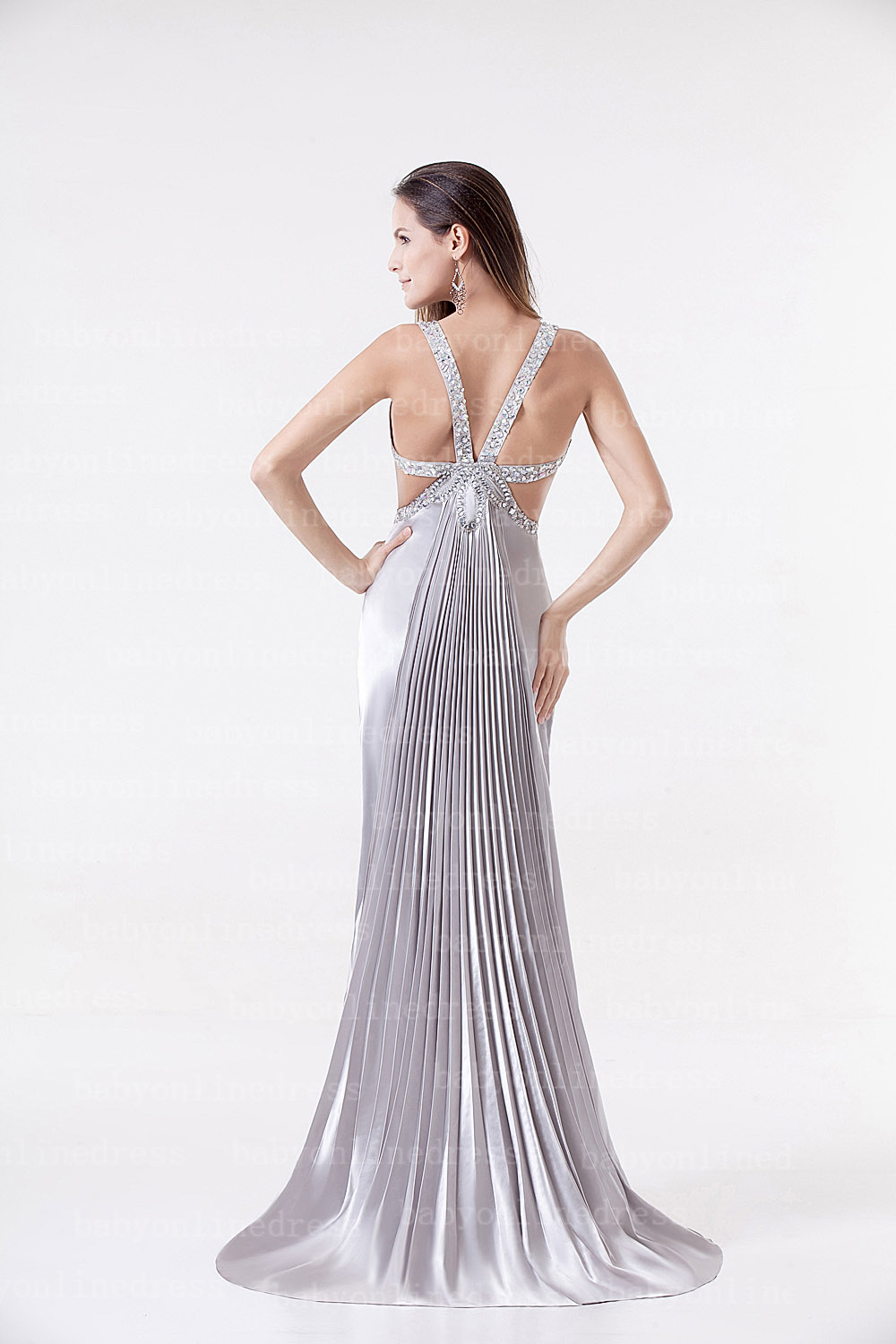 Floor Length Silver Dress - Fashion Show Collection