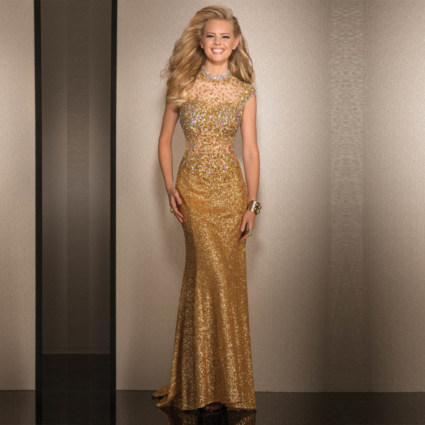 Long Gold Metallic Dress : Beautiful And Elegant