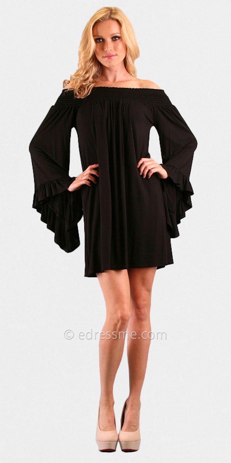 Long Sleeve Bell Sleeve Dress - New Fashion Collection