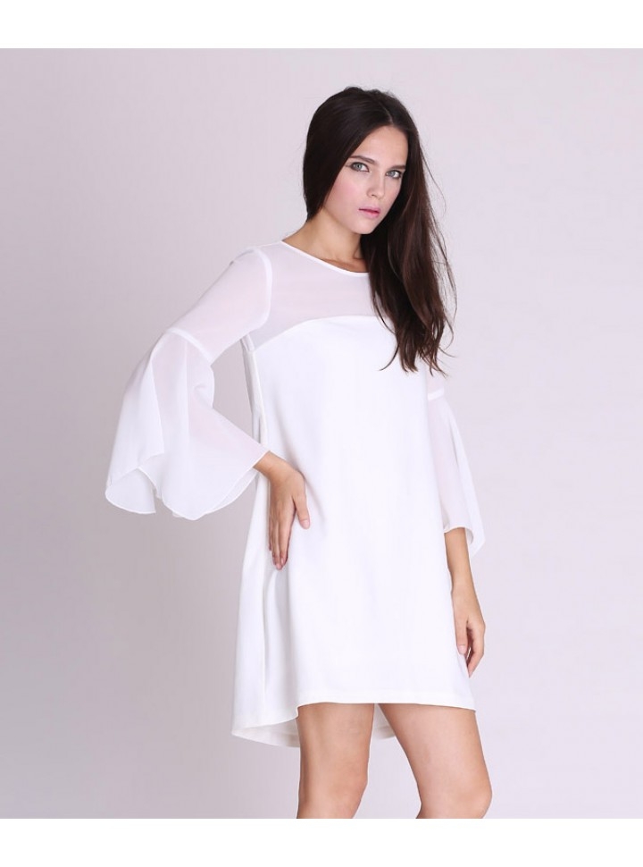 Long Sleeve Bell Sleeve Dress - New Fashion Collection