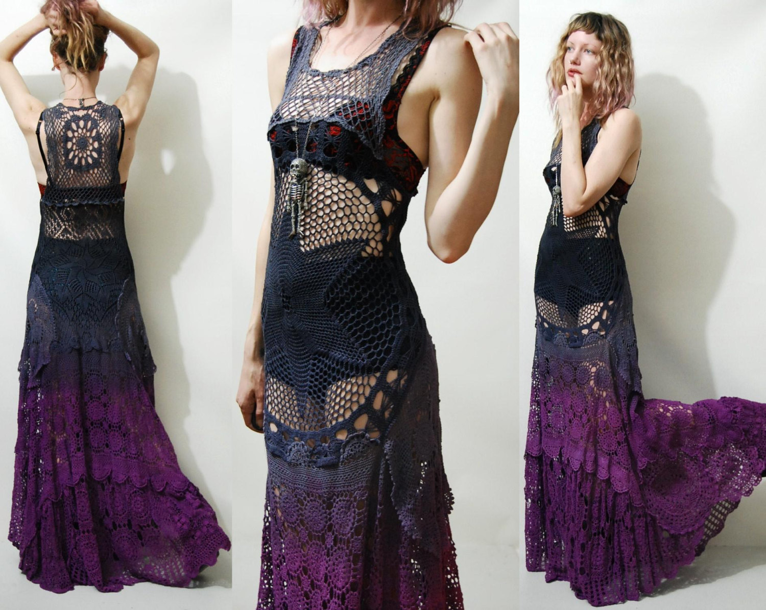 black and purple ombre dress
