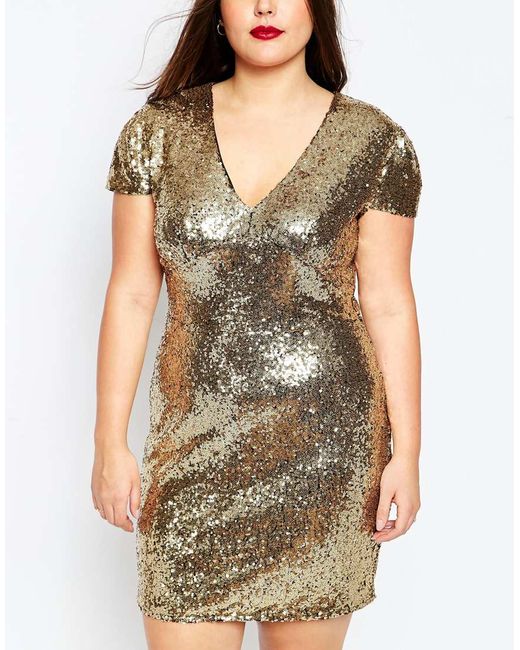 Plus Size Rose Gold Sequin Dress : Different Occasions