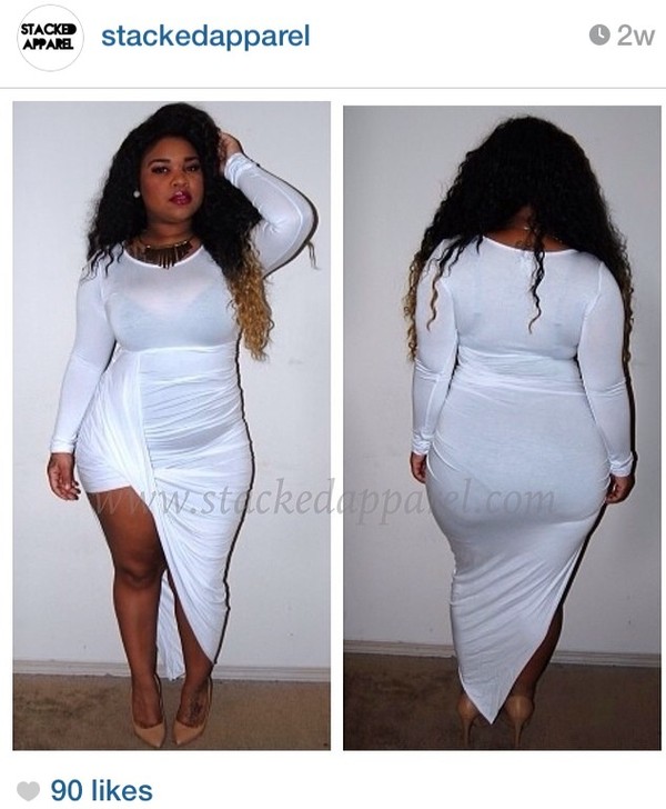 all white plus size dress