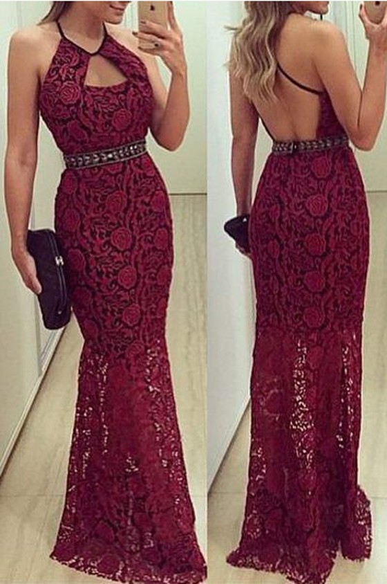 Red Backless Lace Dress And How To Look Good