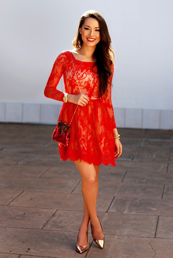 Red Flare Dress With Sleeves & Trends For Fall