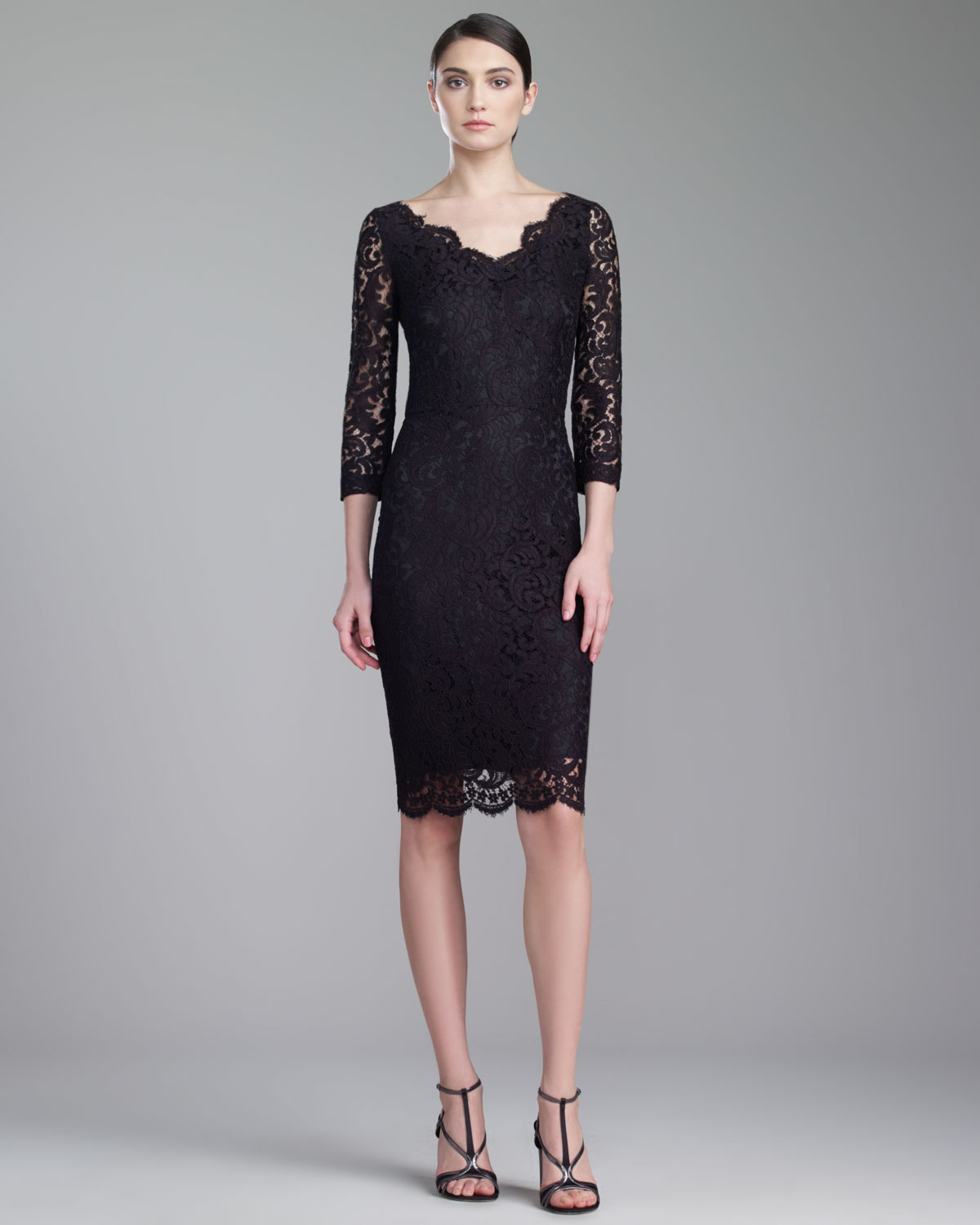 Black Lace Scalloped Dress : Beautiful And Elegant