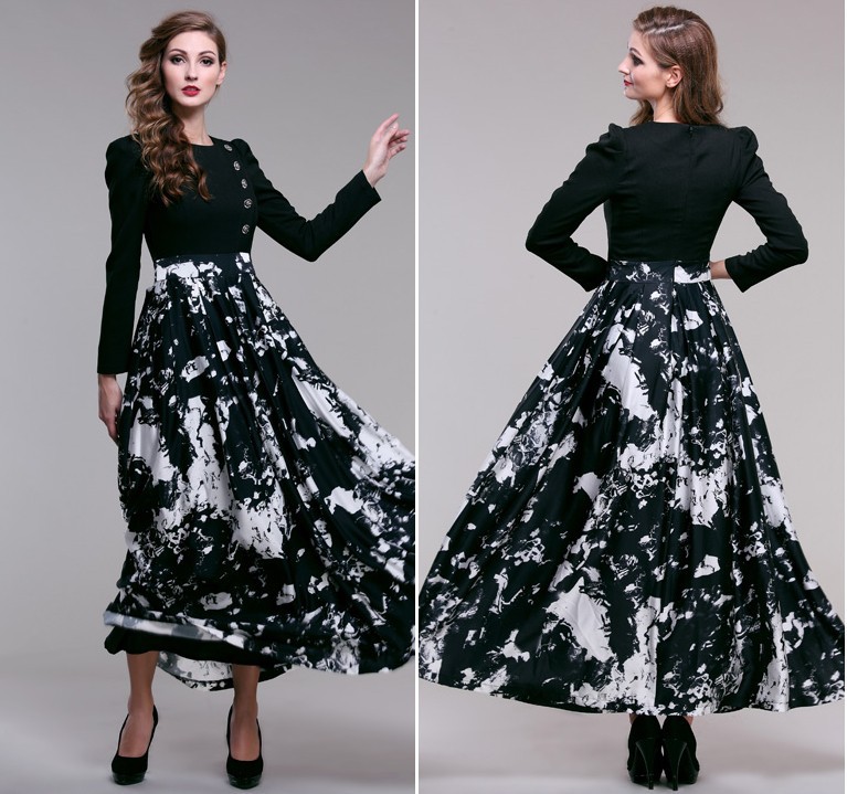 Black Long Sleeve Full Length Dress And Make Your Life Special