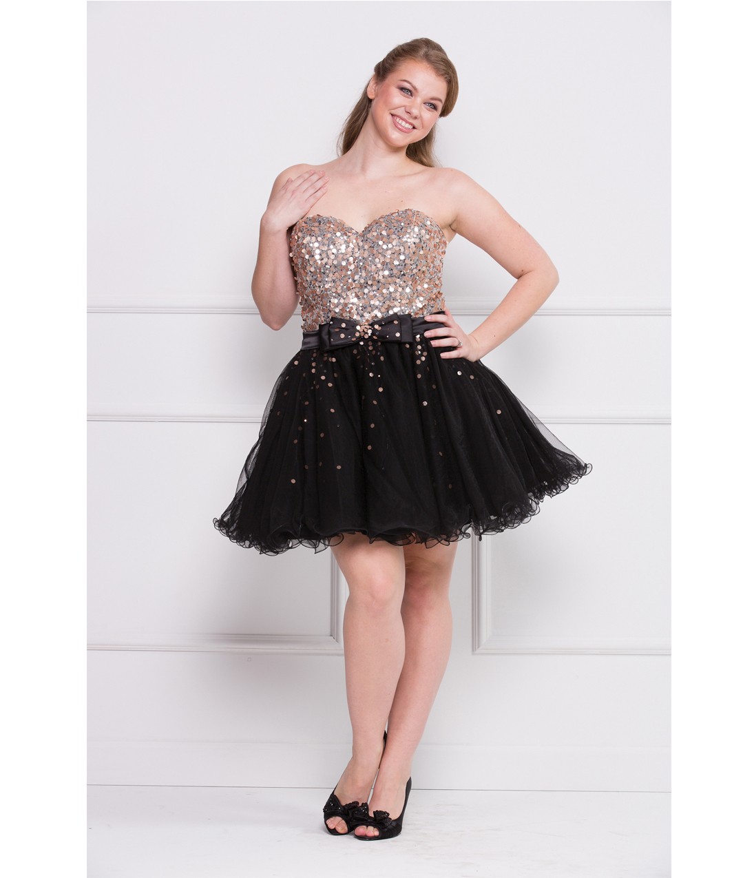 Black Strapless Sequin Dress - New Fashion Collection