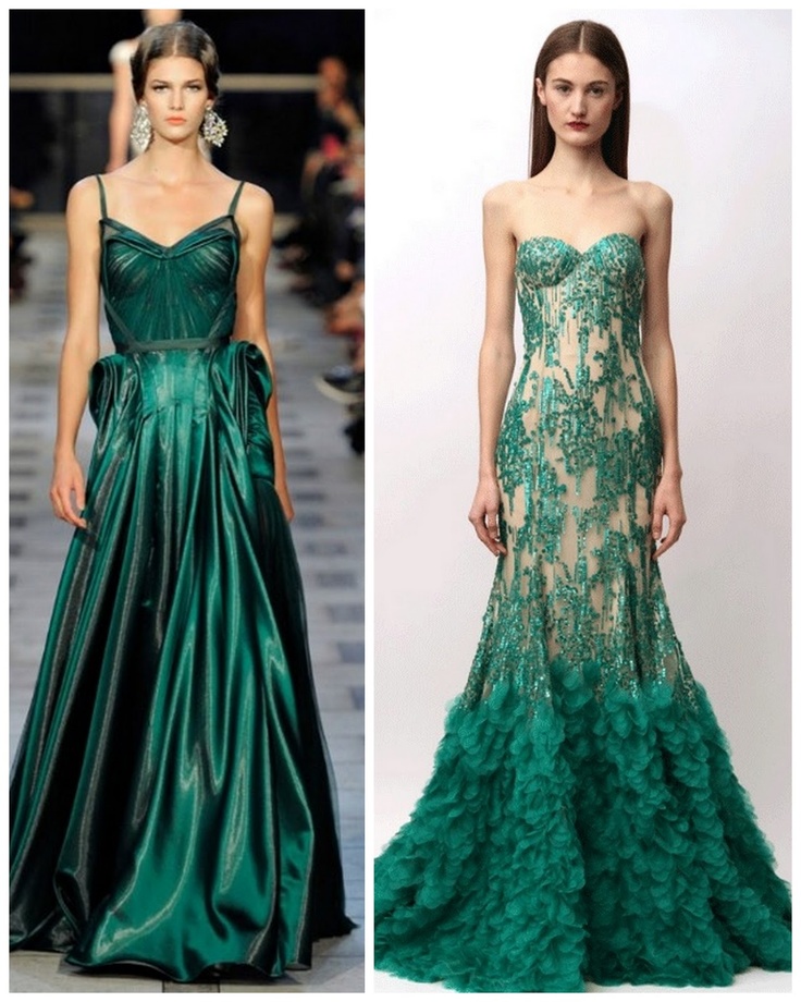 Emerald Green And Gold Bridesmaid Dresses And Oscar