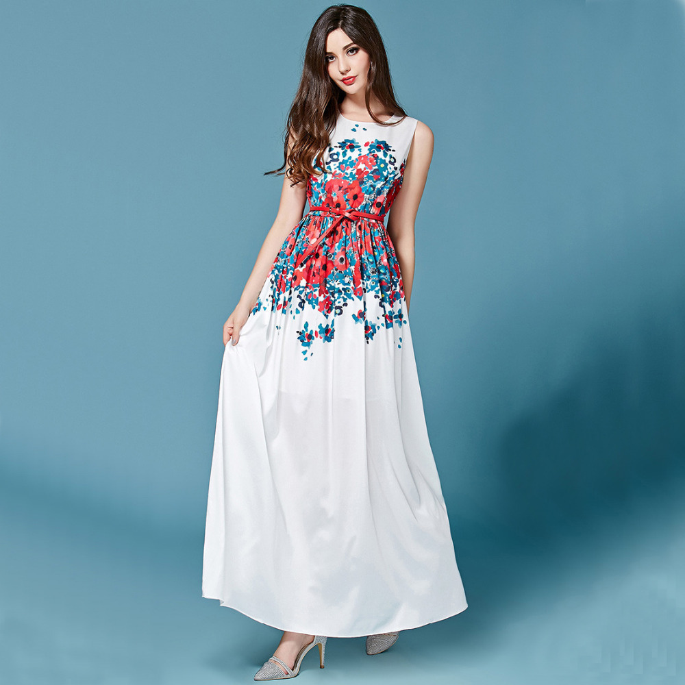 Floor Length Floral Print Dress - Clothing Brand Reviews