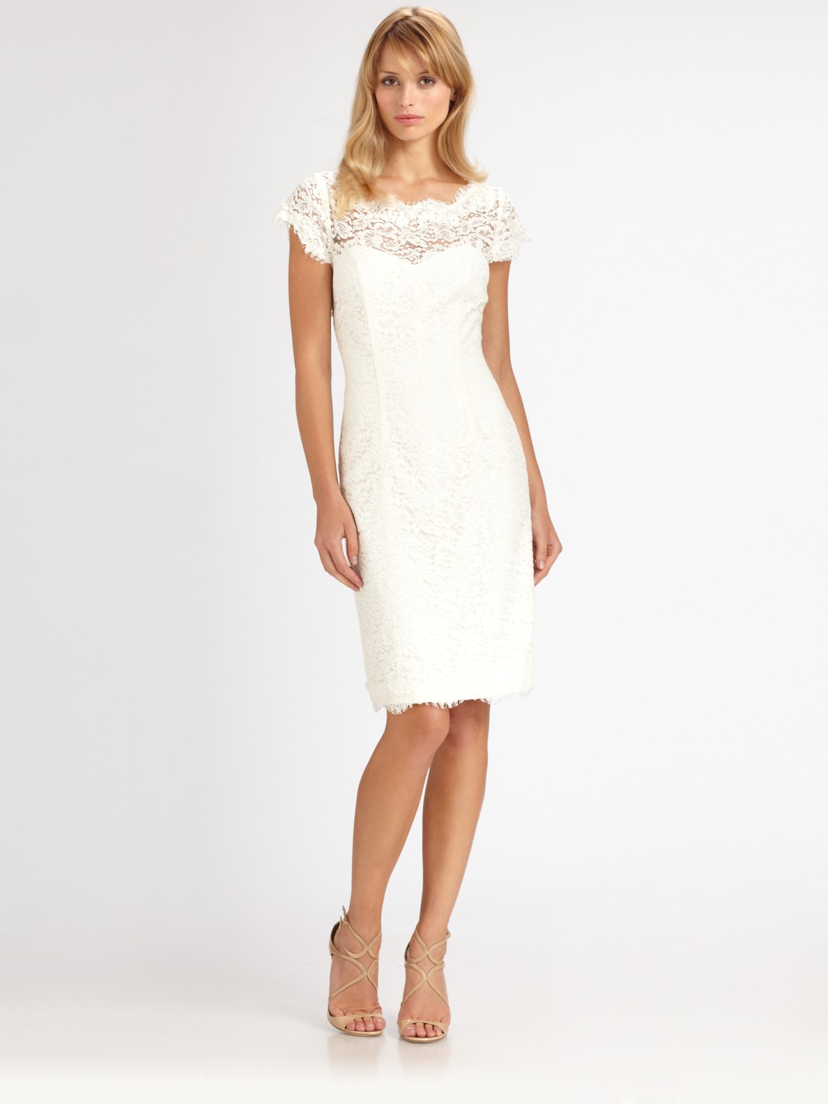 Floral Lace White Dress - New Fashion Collection