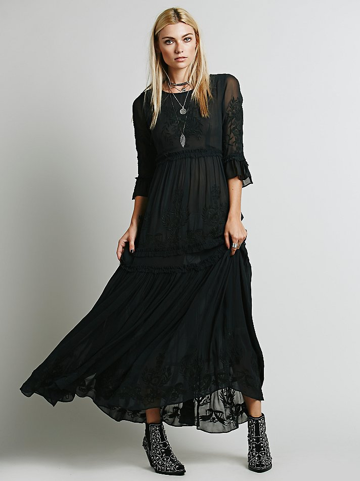 Free People Embroidered Wrap Detail Maxi Dress And Perfect Choices