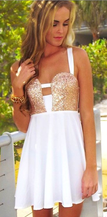 Gold Sequin And White Dress & Guide Of Selecting