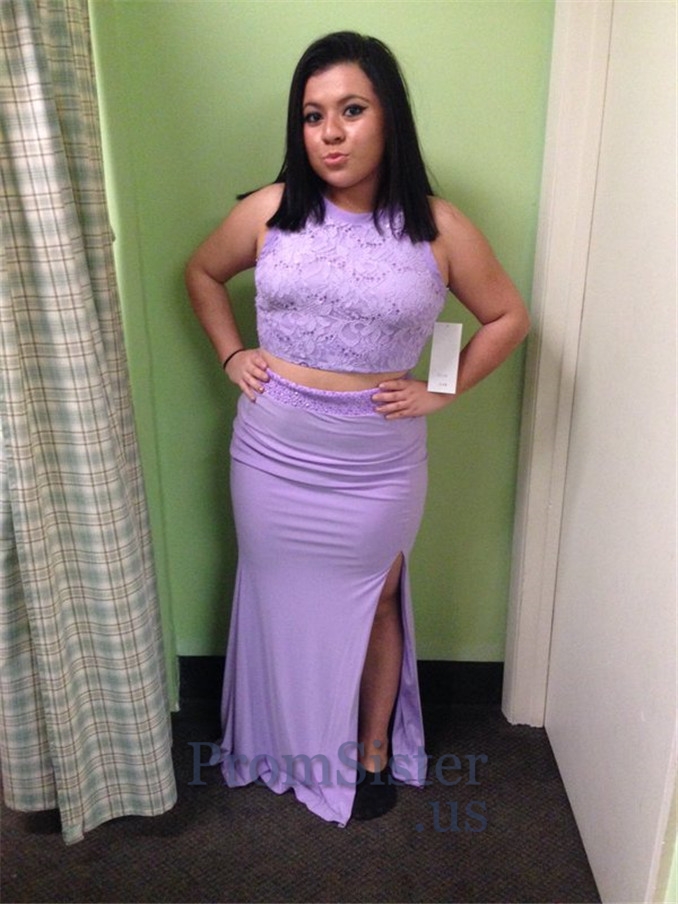 Lavender Two Piece Prom Dress - Fashion Week Collections
