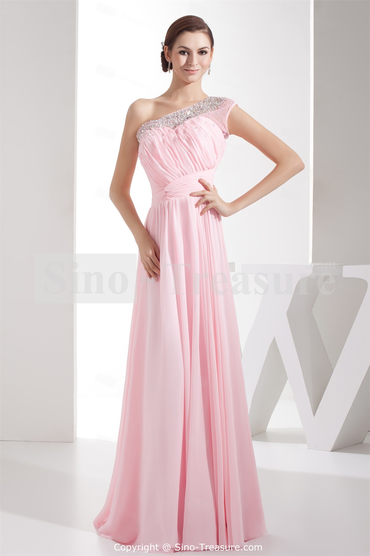 Light Pink Floor Length Dress - Different Occasions