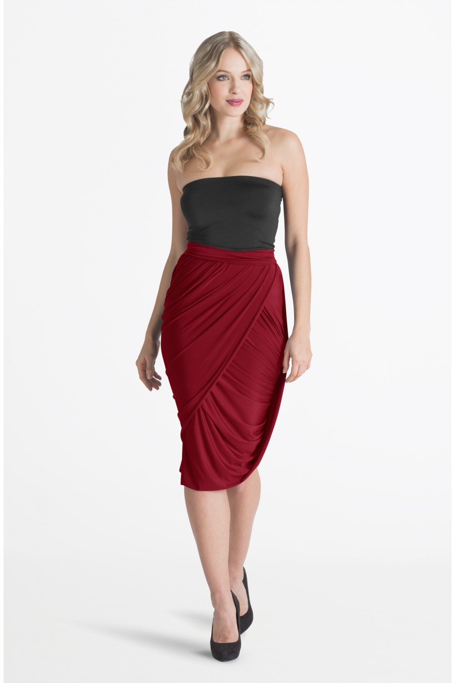Plus Size Red Midi Dress : Fashion Week Collections