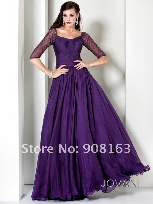 Purple Full Length Dress & Online Fashion Review