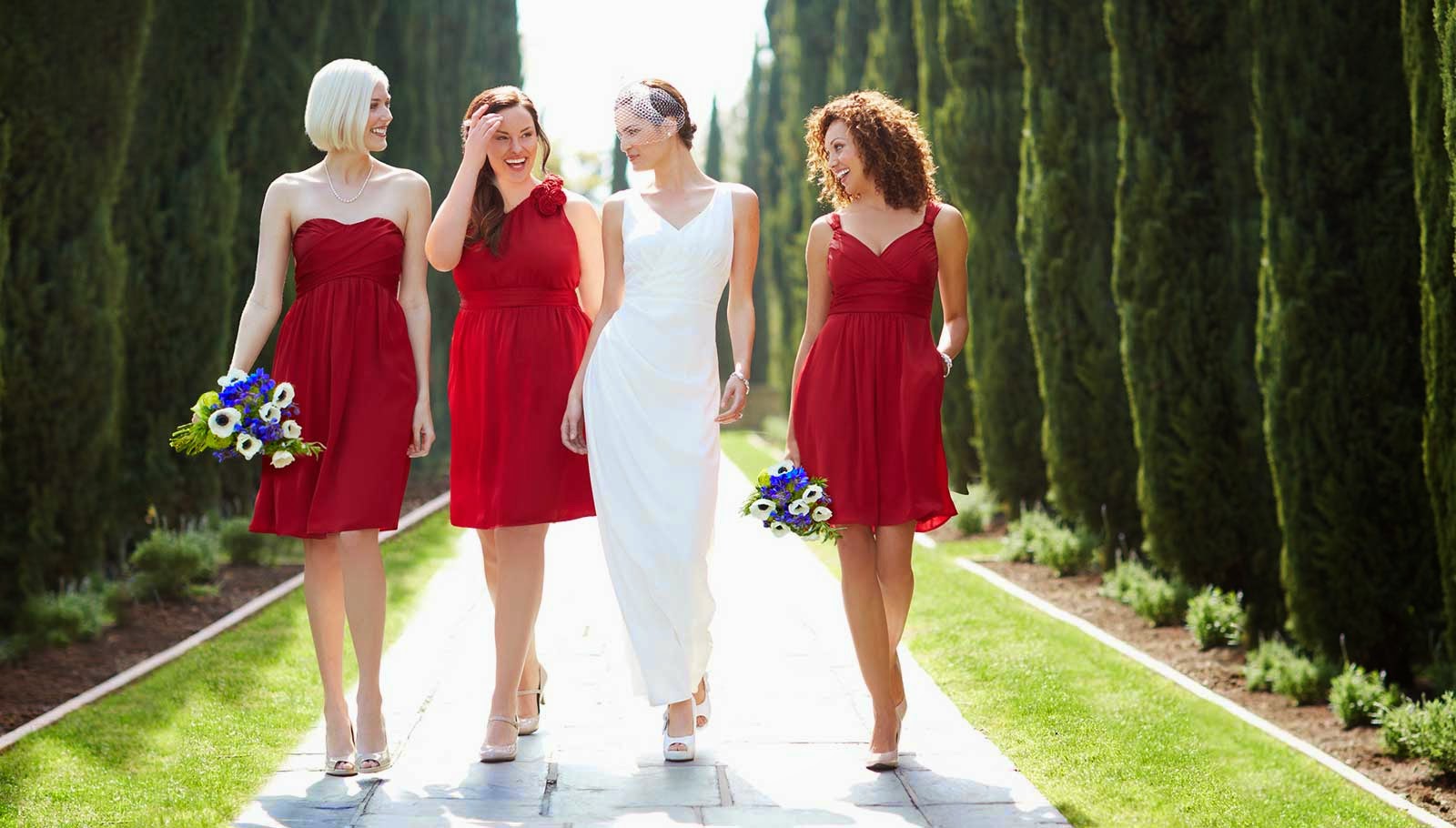 Simple Red Bridesmaid Dresses : Spring Style