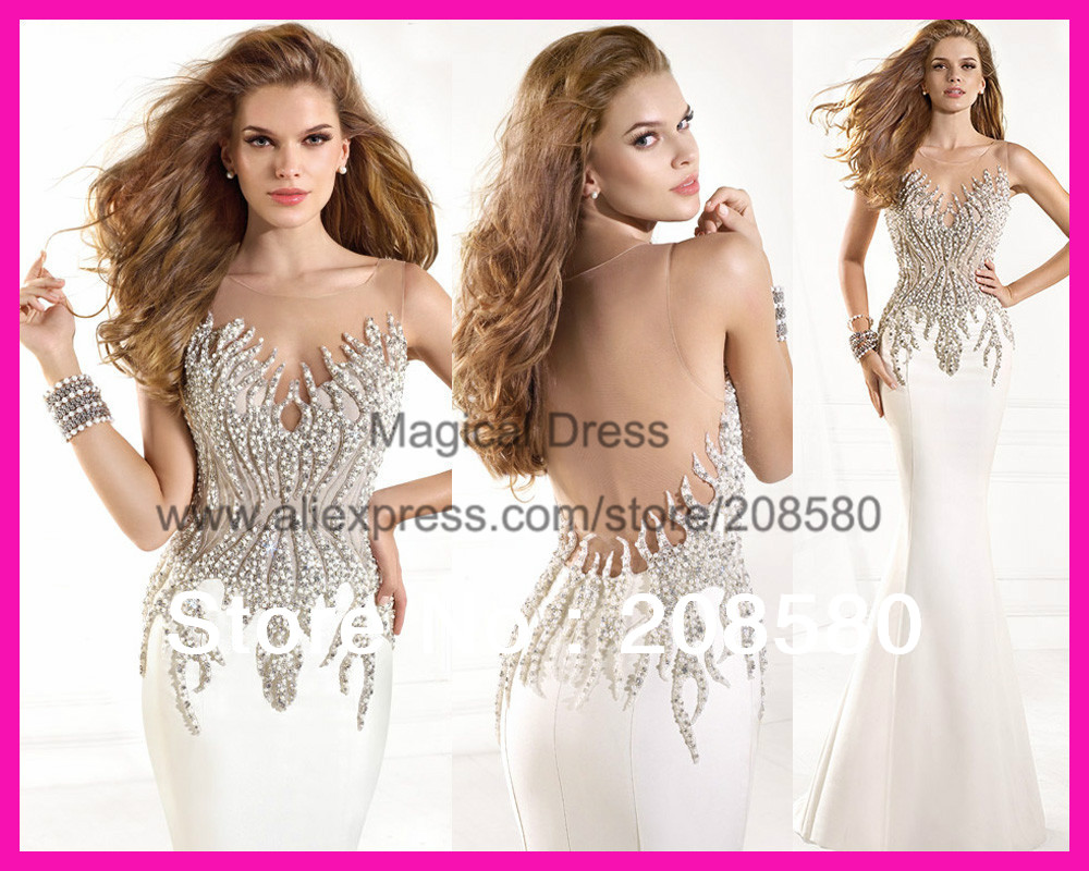 White Backless Mermaid Dress : Fashion Week Collections