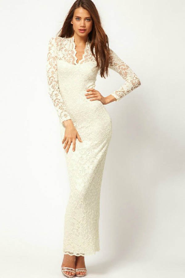White Long Sleeve Lace Gown : Simple Guide To Choosing