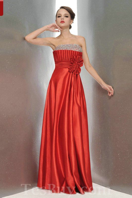 Long Silk Red Dress - Dresses Ask